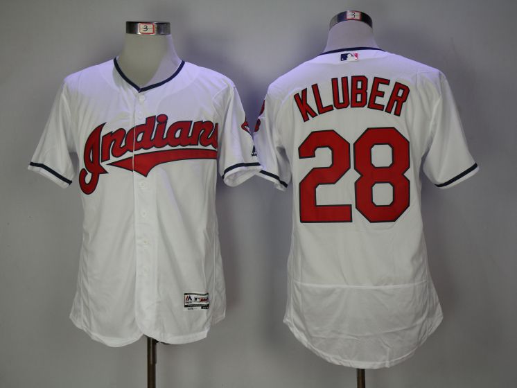 Men Cleveland Indians #28 Corey Kluber White Elite MLB Jerseys